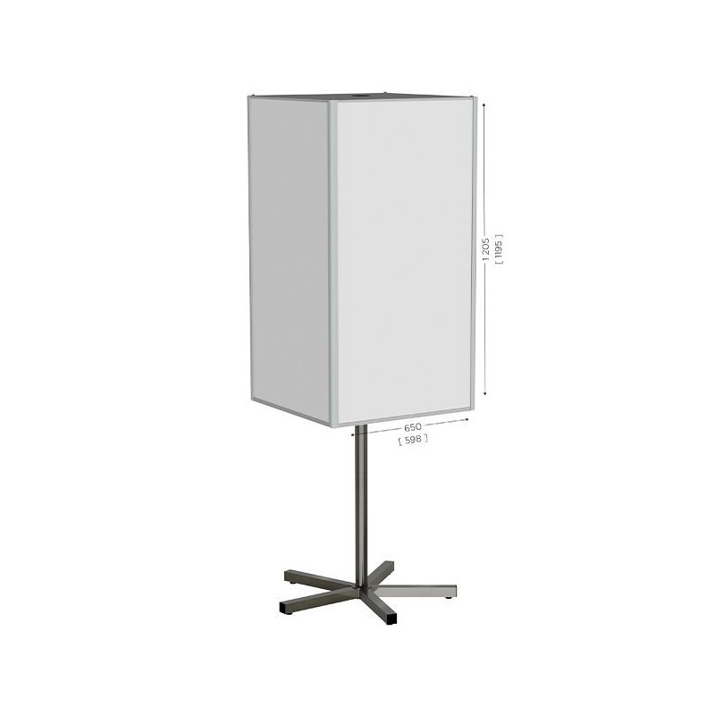 TOP'INFO 4 faces INOX H 1205 mm – Signalétique professionnelle et durable