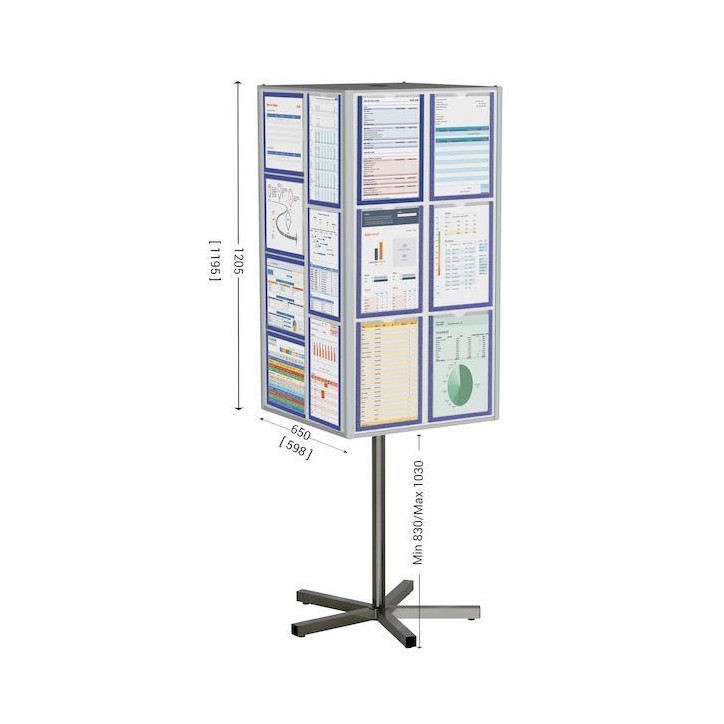 TOP'INFO 4 faces INOX H 1205 mm