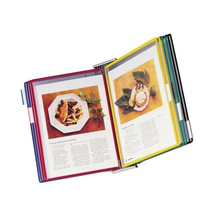 DOCAFLEX MURAL INOX 10 pochettes A4 assortiment a pivot