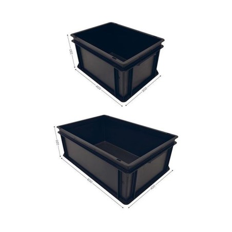Bac plastique ESD noir L 600 mm – Stockage antistatique pour composants sensibles