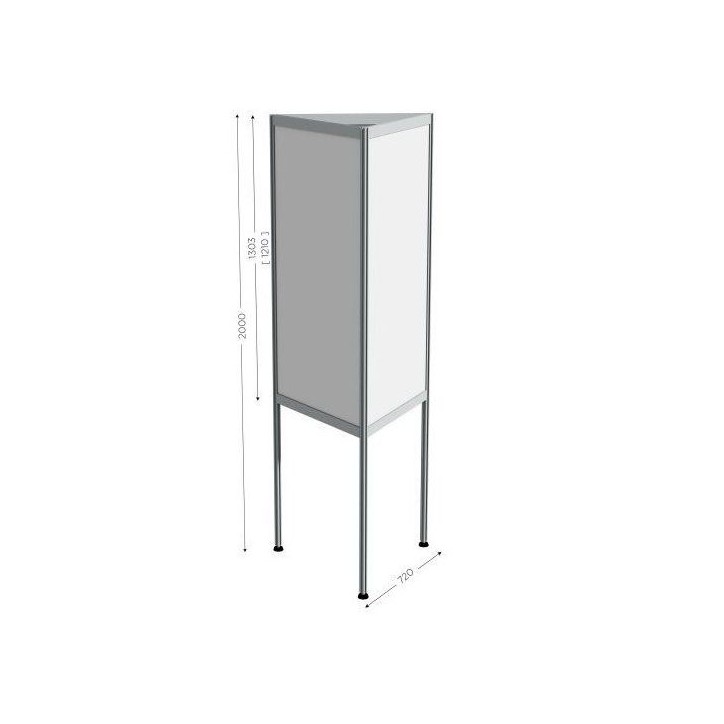 Trispace A l 720 x H 2000 mm tôle blanche vernie Trispace A l 720 x H 2000 mm tôle blanche vernie