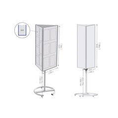 119511 : Top'info 3 faces SMALL l 505 x H 1205 mm tôle blanche vernie