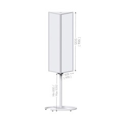 119511 : Top'info 3 faces SMALL l 505 x H 1205 mm tôle blanche vernie