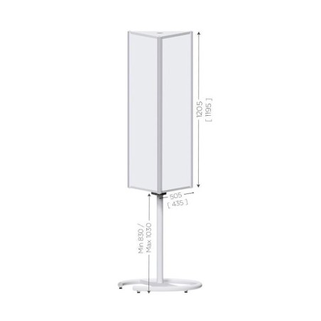 119511 : Top'info 3 faces SMALL l 505 x H 1205 mm tôle blanche vernie