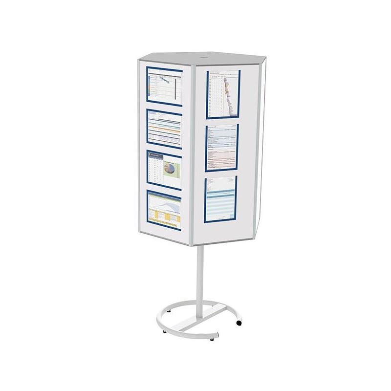 Top'info 6 faces l 480 x H 1205 mm tôle blanche vernie