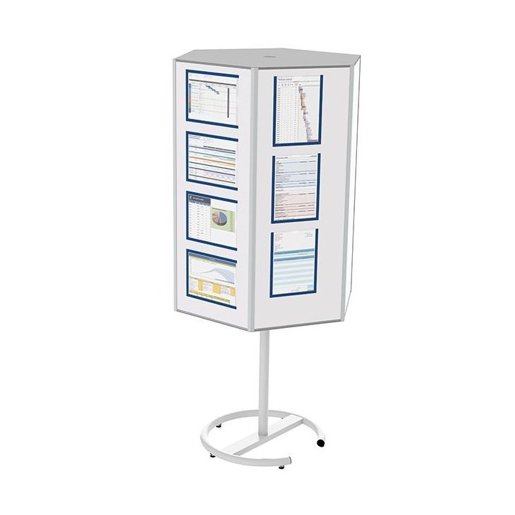 Top'info 6 faces l 480 x H 1205 mm tôle blanche vernie