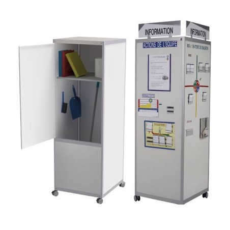 119020 : Cub'info 4 faces l 750 x H 2050 mm tôle blanche vernie avec porte ouvrante