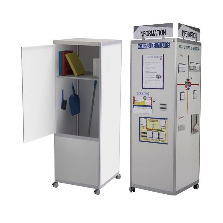 Cub'info 4 faces l 750 x H 2050 mm tôle blanche vernie avec porte ouvrante Cub'info 4 faces l 750 x H 2050 mm tôle blanche vernie avec porte ouvrante