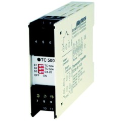 Transducteur de thermocouple TC500 – Types J, K, S – Sortie 0/4..20 mA ou 0/2..10 V – Réglages précis