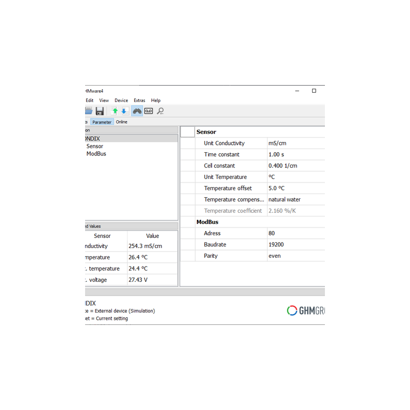 Logiciel de paramétrage GHMware – Configuration et visualisation pour capteurs GHM Logiciel de paramétrage GHMware – Configuration et visualisation pour capteurs GHM
