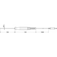 GOF175 – Sonde de surface Pt1000 pour solides – Plaquette céramique