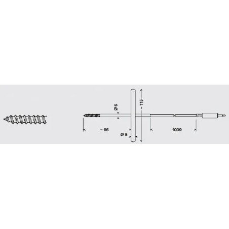 GGF175 – Sonde Pt1000 pour produits surgelés – Tube V4A Ø6 mm