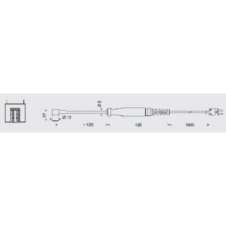 GOF400HO – Sonde thermocouple rapide pour surfaces solides, 65 à 400 °C