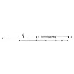 Sonde d’immersion GTF1200/300 – Thermocouple sous gaine flexible Inconel Ø3 mm L 300 mm
