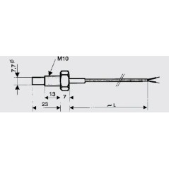 Sonde plongeante GMF15/81 – Capteur KTY81-121 M10 en inox V4A
