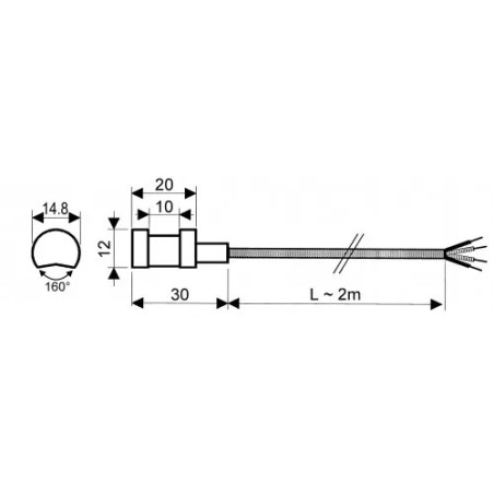 Sonde de température GRO200Pt100 – Capteur Pt100 à 4 fils – Fixation par serre-câble