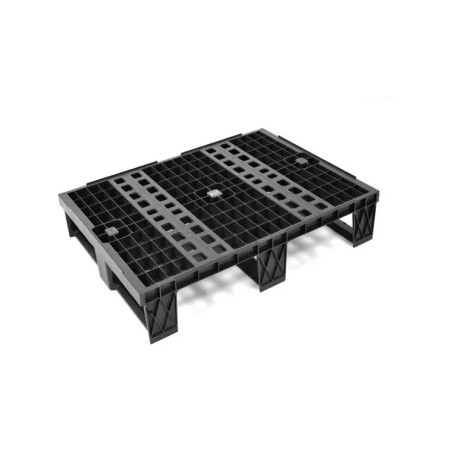 Palette plastique 800x600 légère avec 3 semelles, BASIC 0806-O3, demi-palette renforcée recyclable