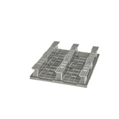 Palette plastique BASIC 1208-C3 – Européenne fermée 1200x800, semelles amovibles, empilable