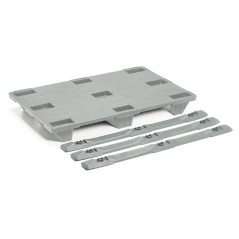 Palette Industrielle Fermée BASIC 1210-C3 – 1200x1000 mm, Semelles Amovibles, Surface Plane