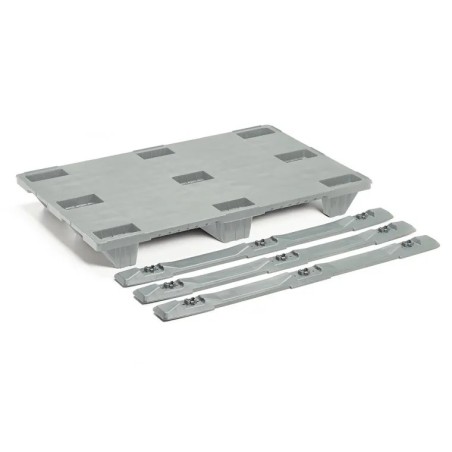 Palette Industrielle Fermée BASIC 1210-C3 – 1200x1000 mm, Semelles Amovibles, Surface Plane