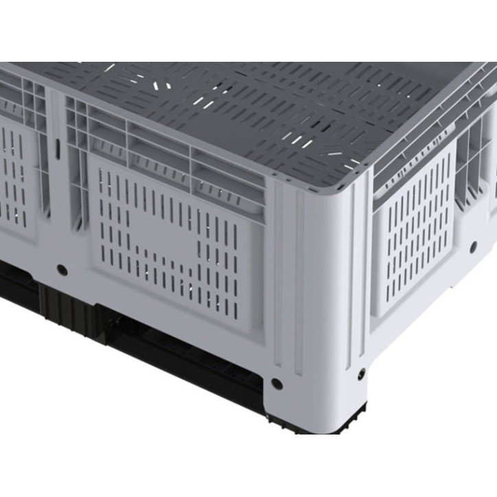 Caisse-palette rigide ouverte de 2 semelles et grand volume