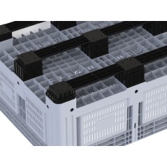 Caisse-palette rigide ouverte de 3 semelles et grand volume