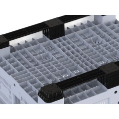 Caisse-palette rigide ouverte de 2 semelles et faible hauteur