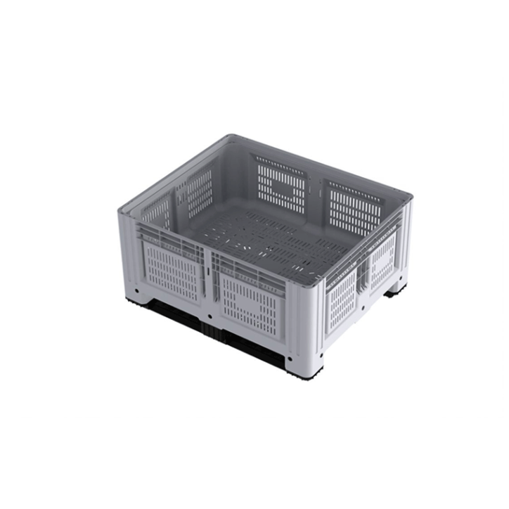 Caisse-palette rigide ouverte de 2 semelles et faible hauteur