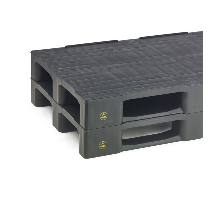 Palette Plastique Européenne Monobloc – FLAT ESD 1208-C3 (1200x800 mm)