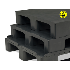 Palette Plastique Européenne Monobloc – FLAT ESD 1208-C3 (1200x800 mm)