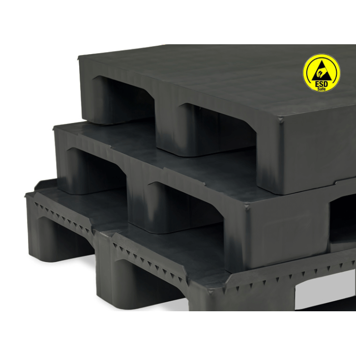 PALETTE EUROPÉENNE LOGISTIQUE FERMÉE 3 SEMELLES ANTISTATIQUE