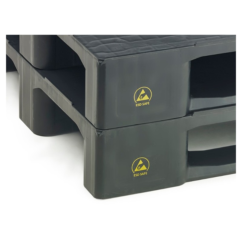 Palette Plastique Industrielle Monobloc – FLAT ESD 1210-C3 (1200x1000 mm)