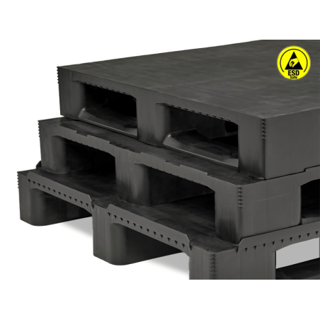 PALETTE INDUSTRIELLE LOGISTIQUE FERMÉE 3 SEMELLES ANTISTATIQUE