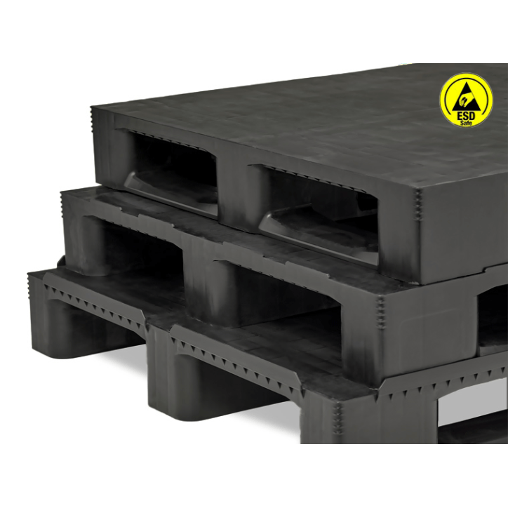 PALETTE INDUSTRIELLE LOGISTIQUE FERMÉE 3 SEMELLES ANTISTATIQUE