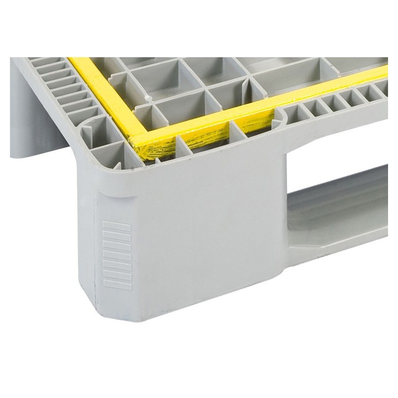 Palette Européenne Hygiénique – CLEAN 1208 (1200x800 mm, 3 semelles, 5 renforts métalliques)