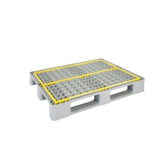 Palette Industrielle Hygiénique – CLEAN 1210 (3 semelles, 5 renforts métalliques)