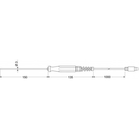 Sonde de pénétration pour matériaux mous, 4 fils